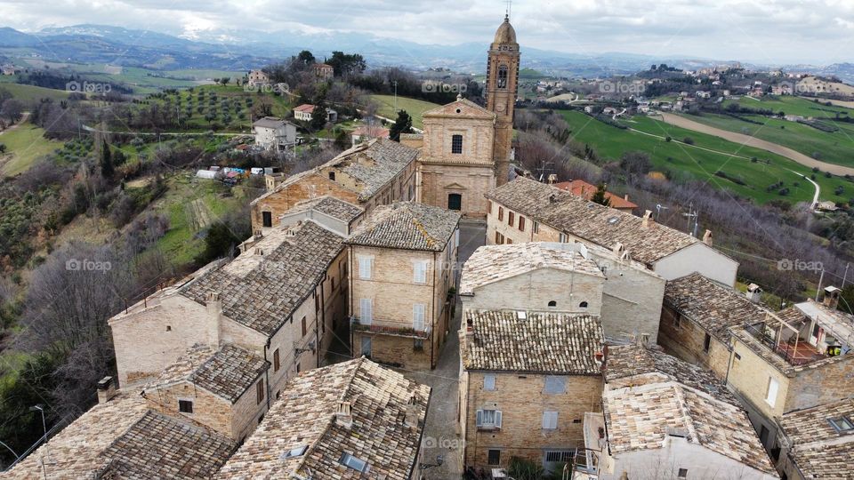 Moregnano old village, drone view