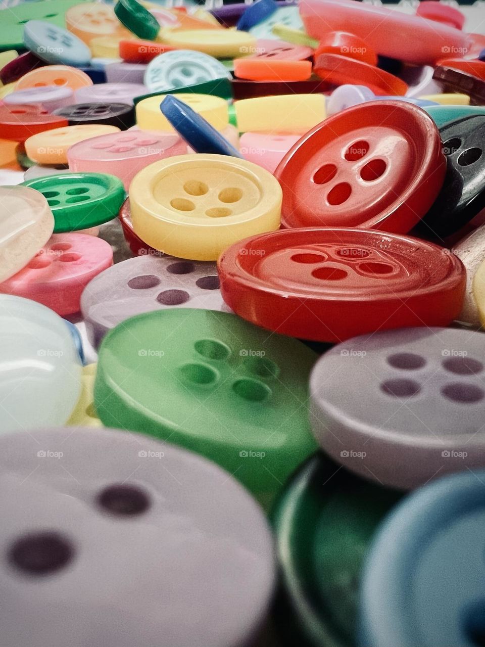 Closeup of colorful buttons 