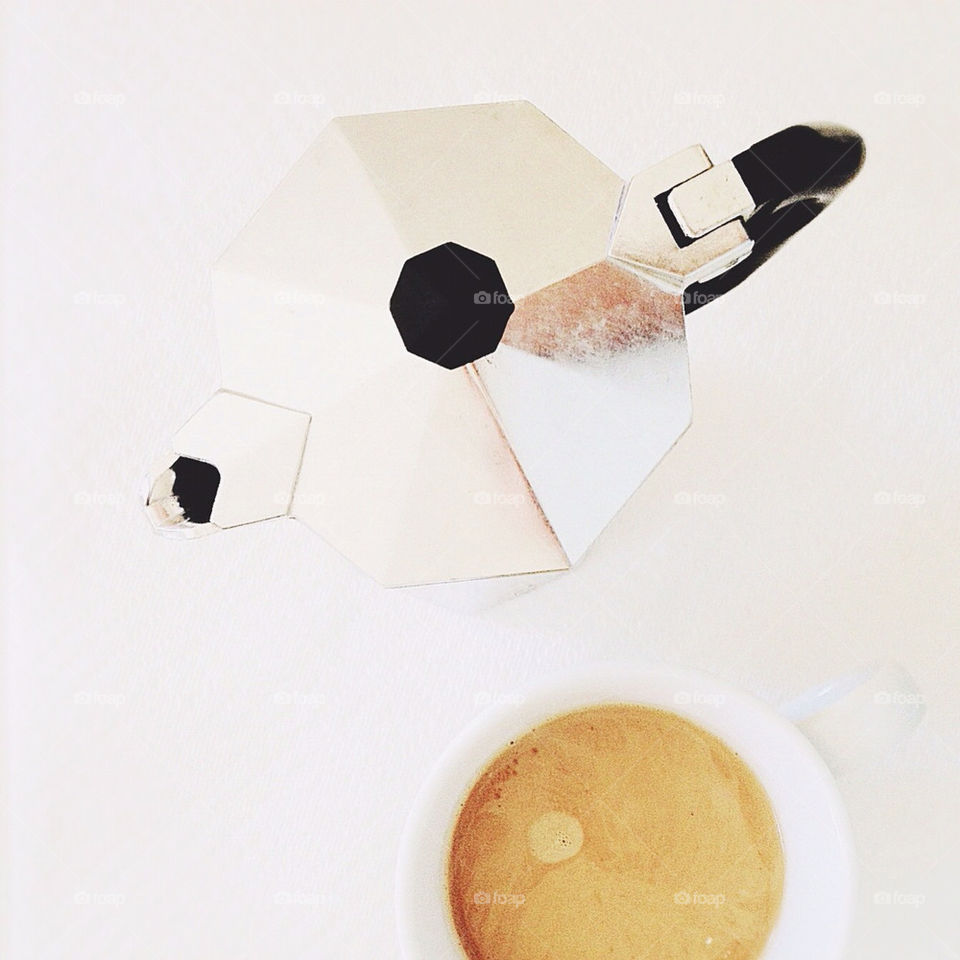 coffee cup white orange by irinabond