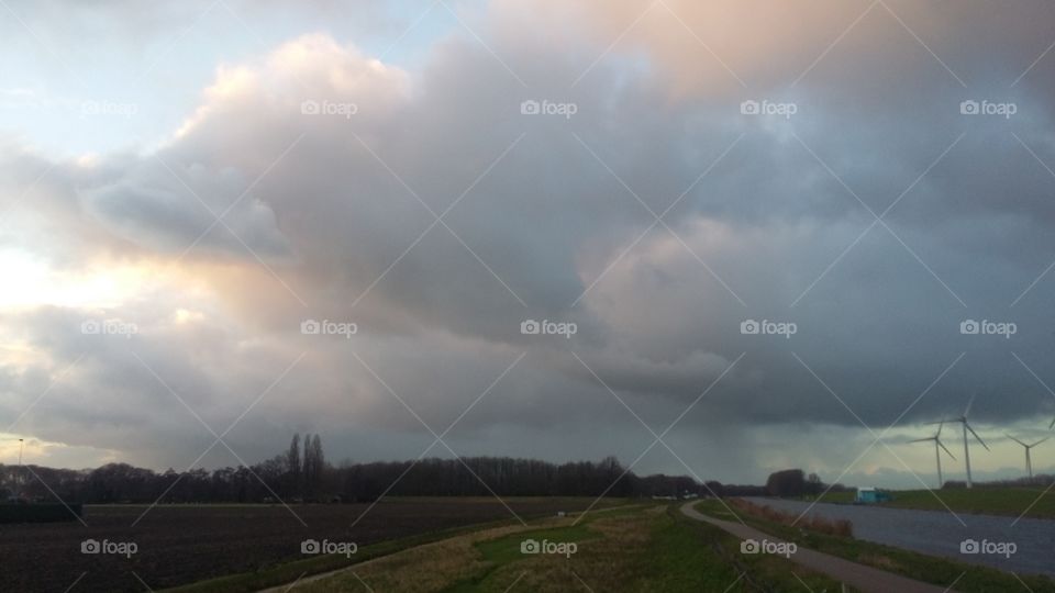 dark sky with a lot of rain