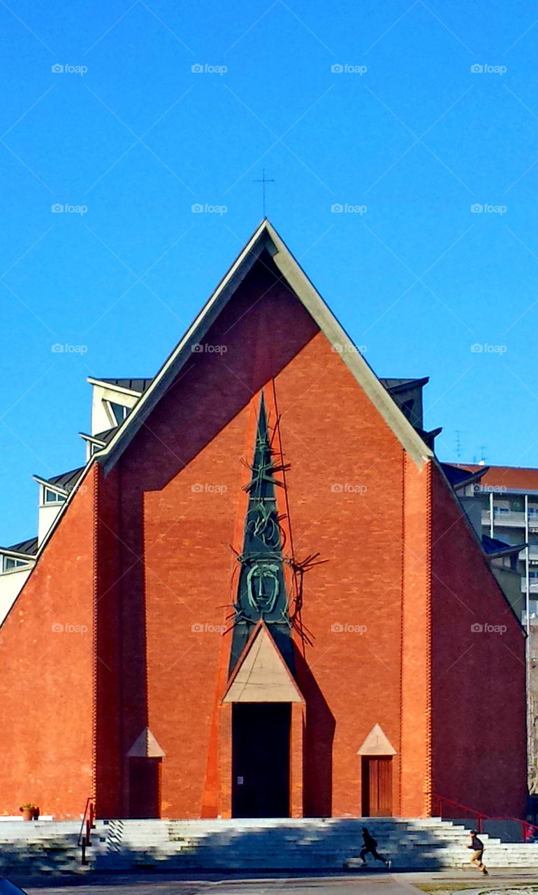 church, landscape, colors, sky, outdoor, architecture, modern,