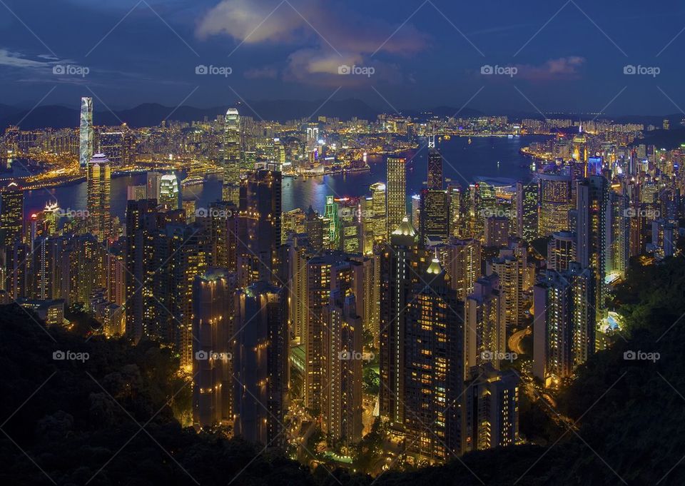 Hong Kong blue hour