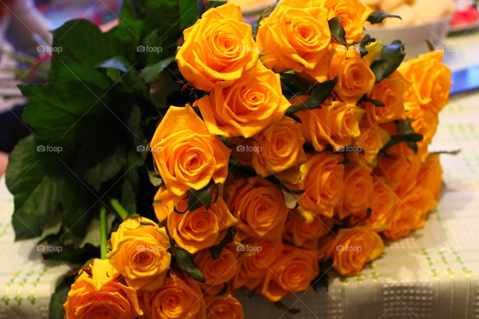 букет жёлтых роз
