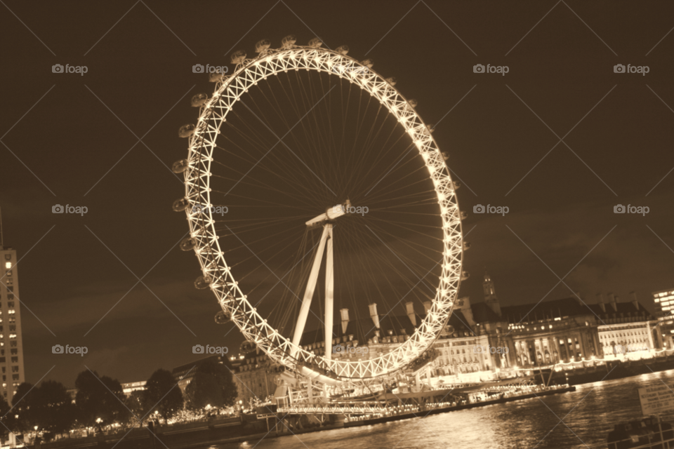 london london eye sepia ferris wheel by leonbritton123
