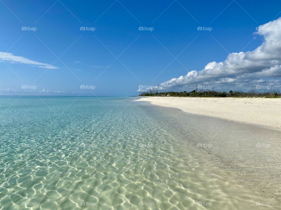A pristine beach in the Bahamas 