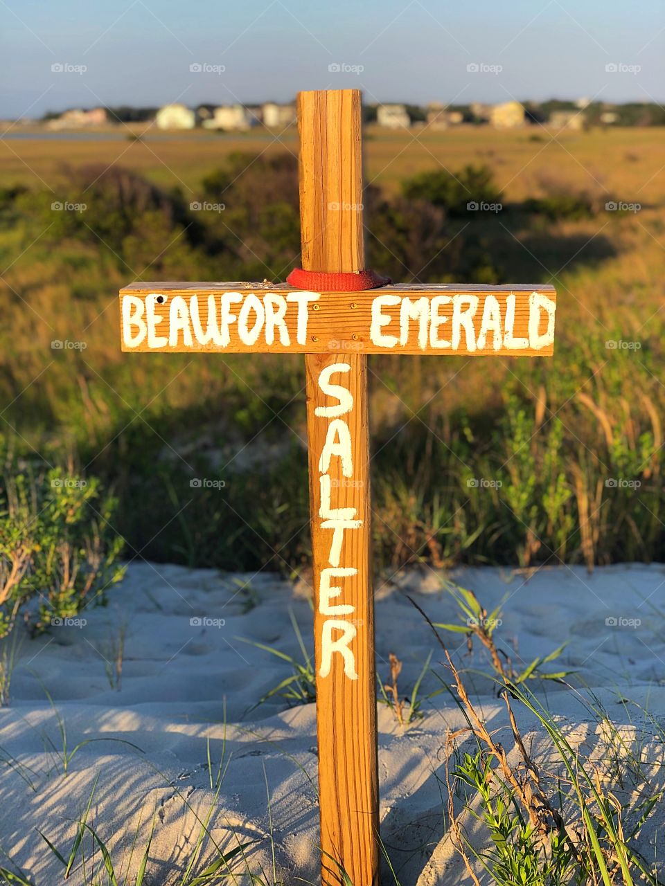 Directions by boat to Emerald Isle NC, Beaufort NC, and salterpath NC. Unique NC direction sign it was a Emerald Isle NC beach day π