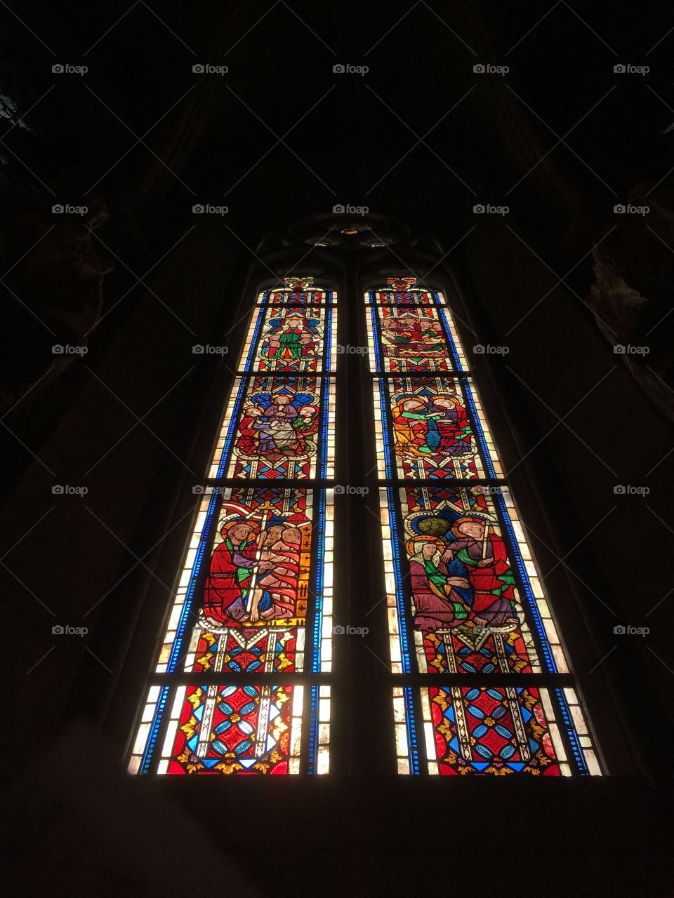 Painted Glass Window at The Cloisters NYC 
