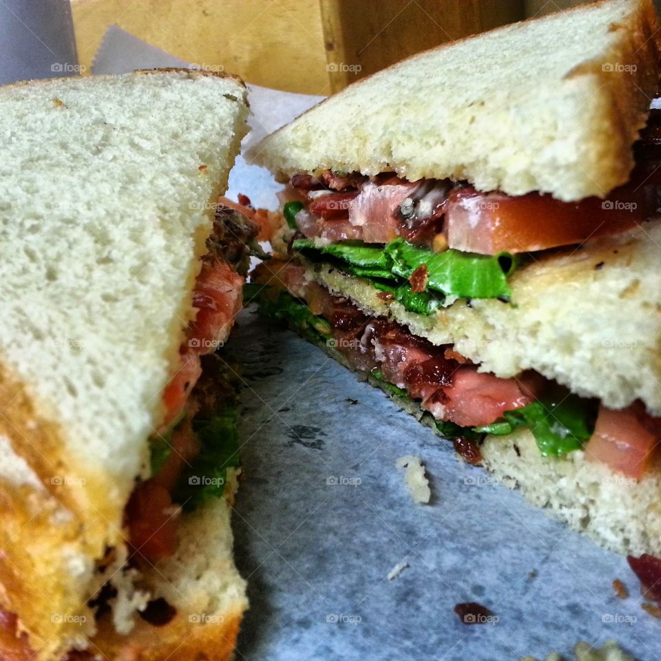 Triple decker BLT sandwich