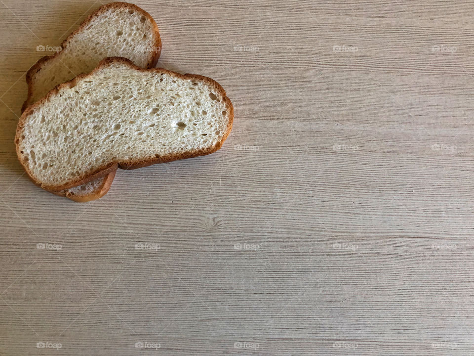 white bread with copy space