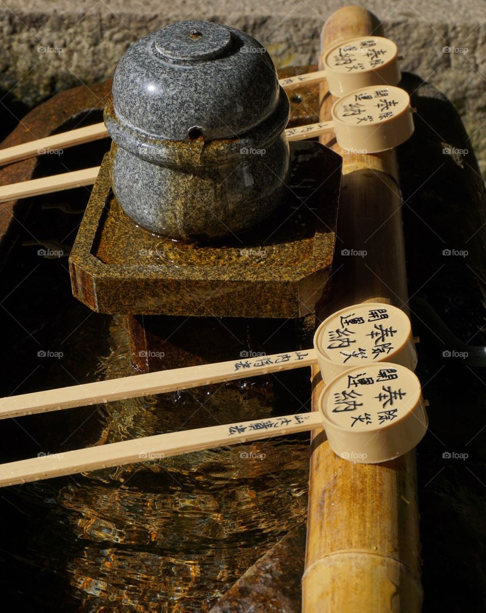 View of japanese water ladles