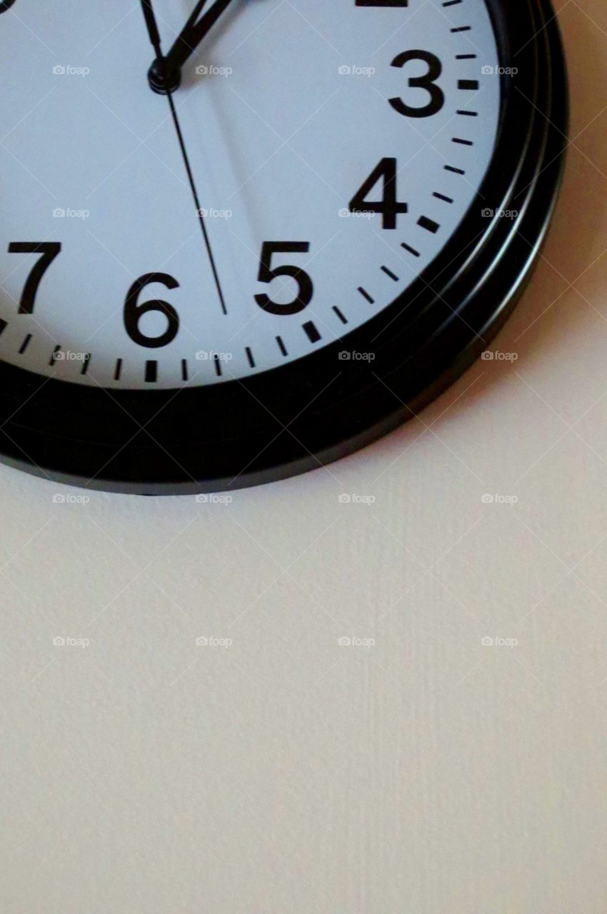 clock on white wall