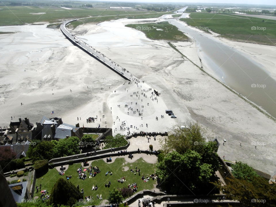 arrival at mont saint michel