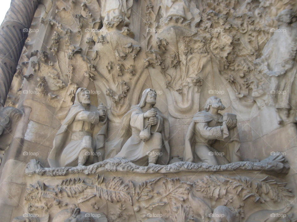 Stone carving La Sagrada familia 