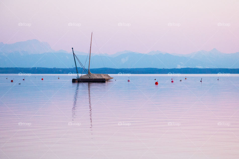 Sunset lake starnberg