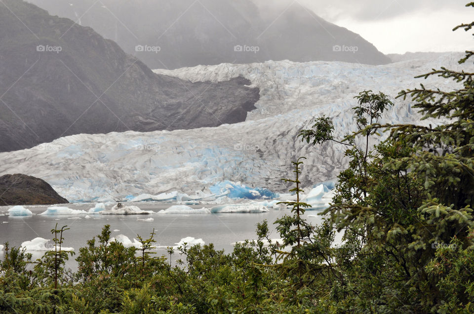 snow mountain trees ice by refocusphoto