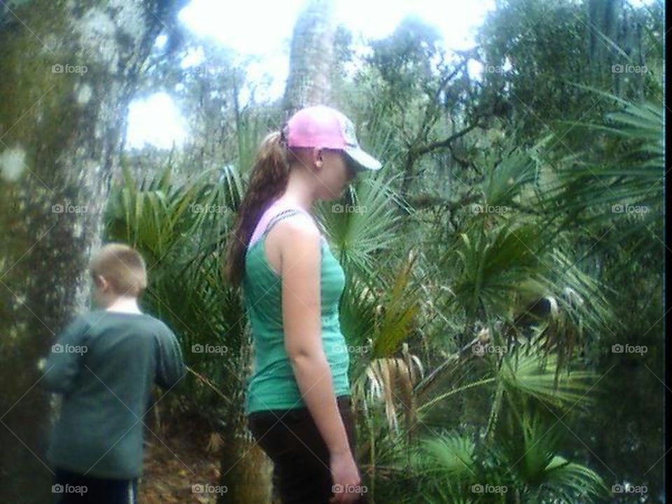 Enjoying Nature. On one of the trails at Hillsborough River State Park.