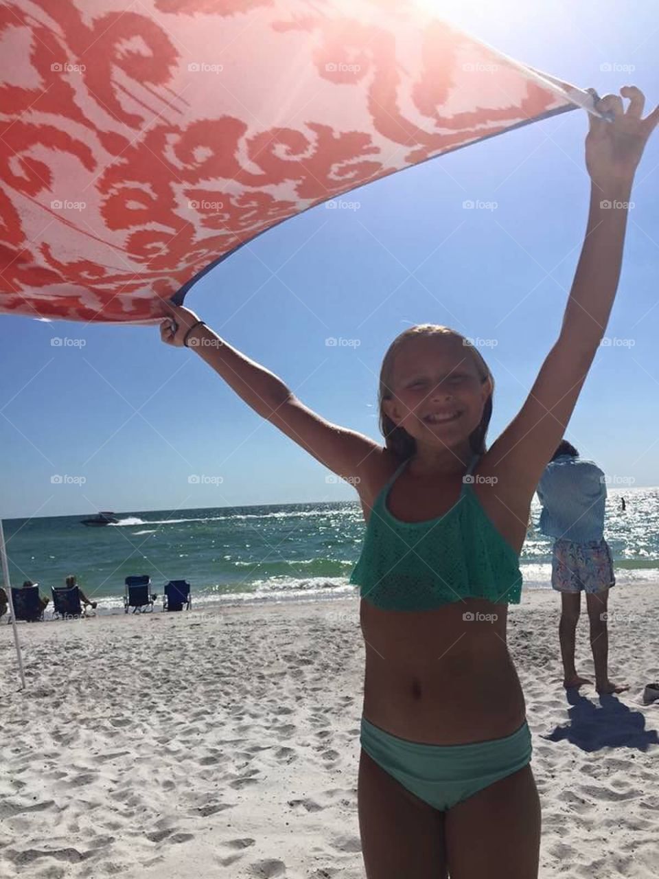 Teenage girl at beach
