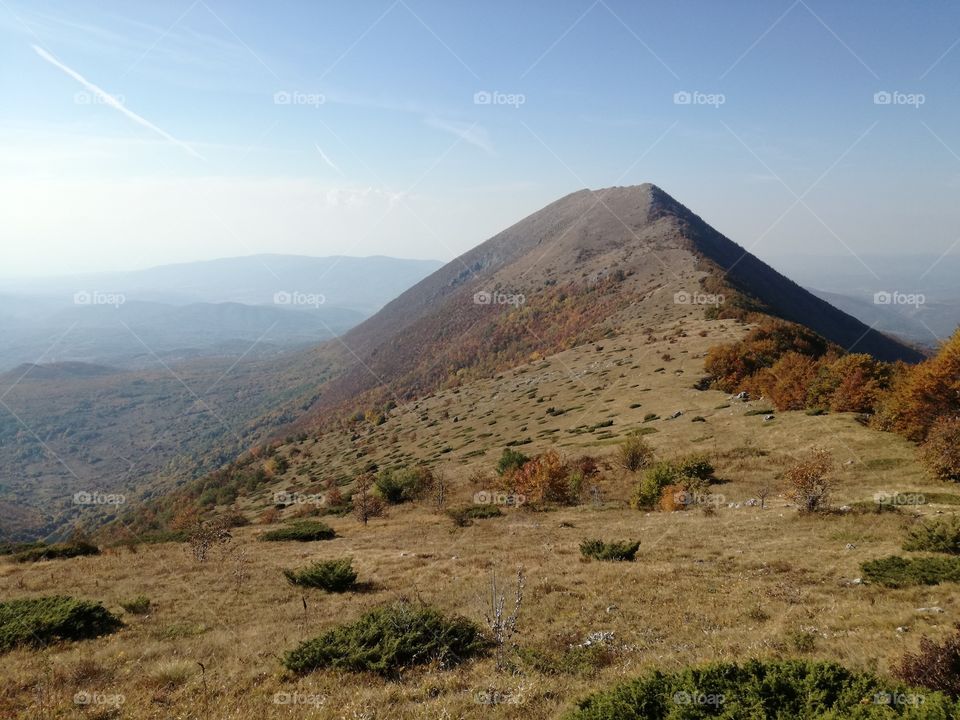 Mountain landscape sharp edges of the range