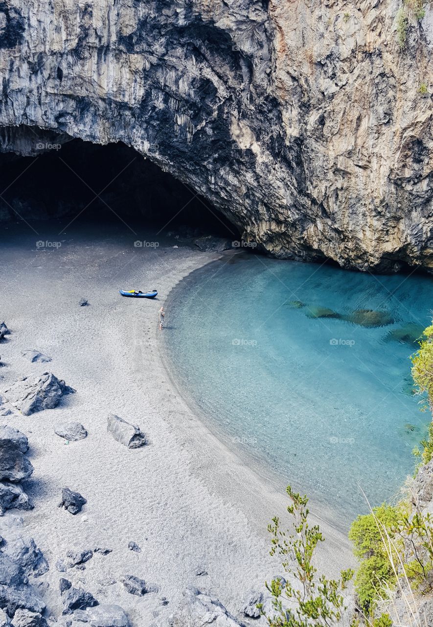 Hidden beach Arcomagno, Calabria, South Italy 