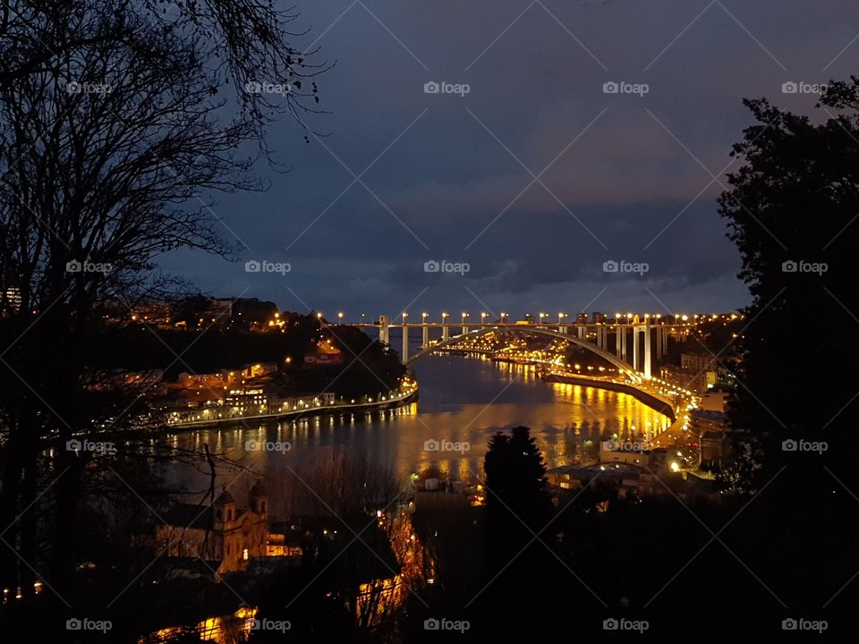 The Douro river at night