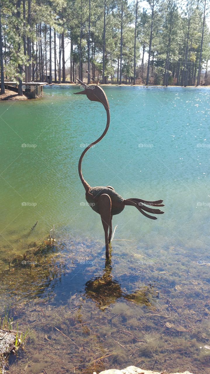 Metal flamingo 