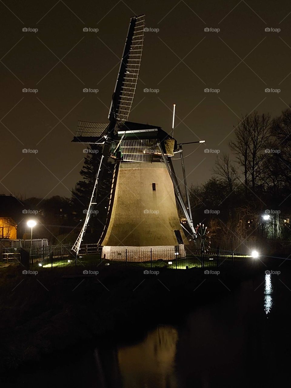 Windmill by night