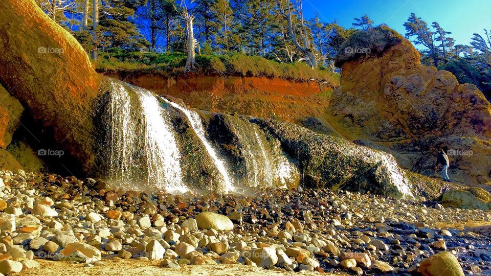 Coastal Waterfall