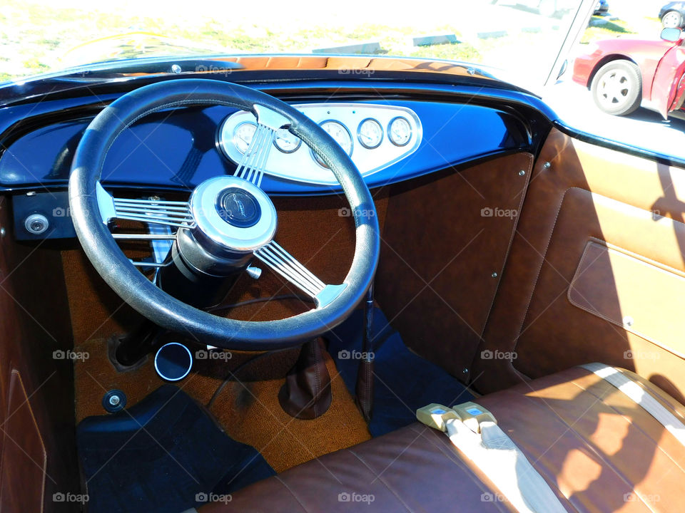 1932 Ford Hi-Boy Roadster parked in the church parking lot! Powered by a powerful 383 Stroker V8!