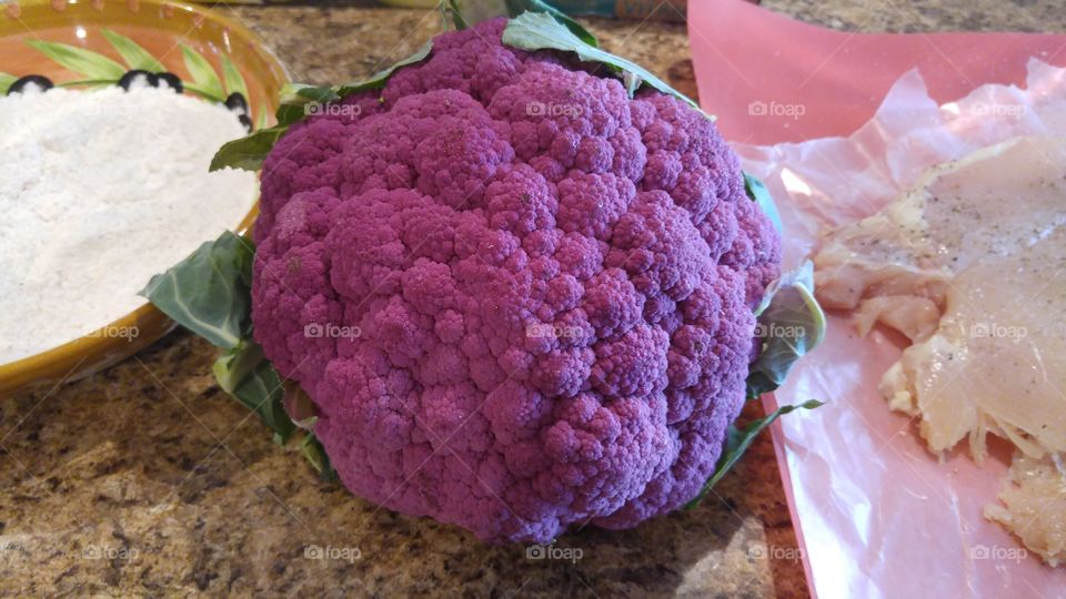 my purple cauliflower straight from the garden