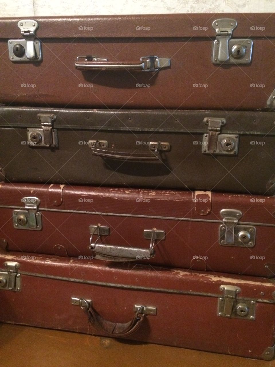 old suitcases or modern commode?