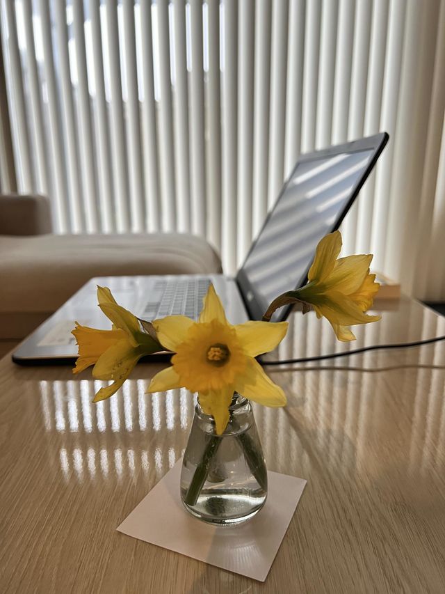 Work and flowers 