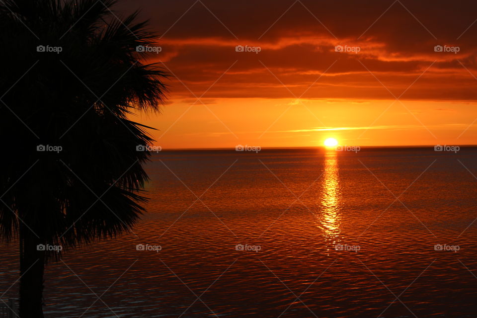Sunset over the gulf of Mexico