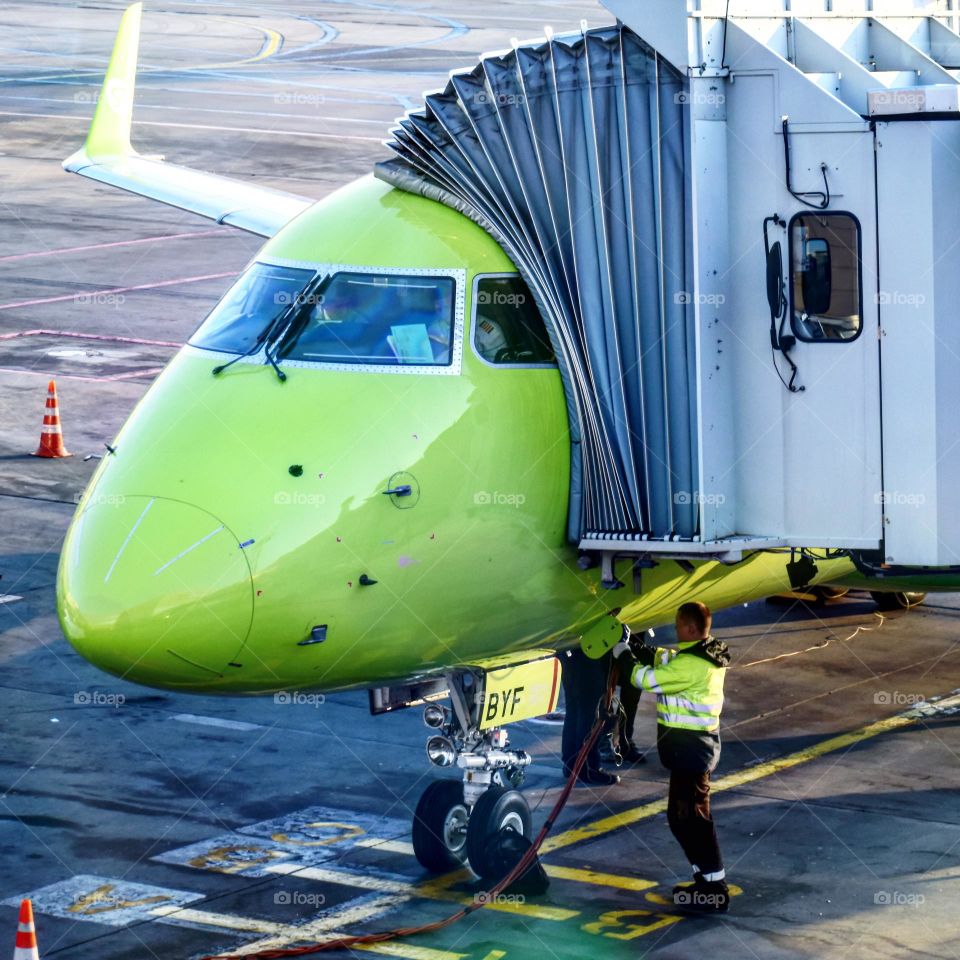Embraer is being prepared for the flight 