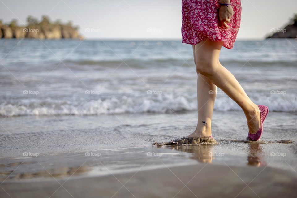 Walking on the beach