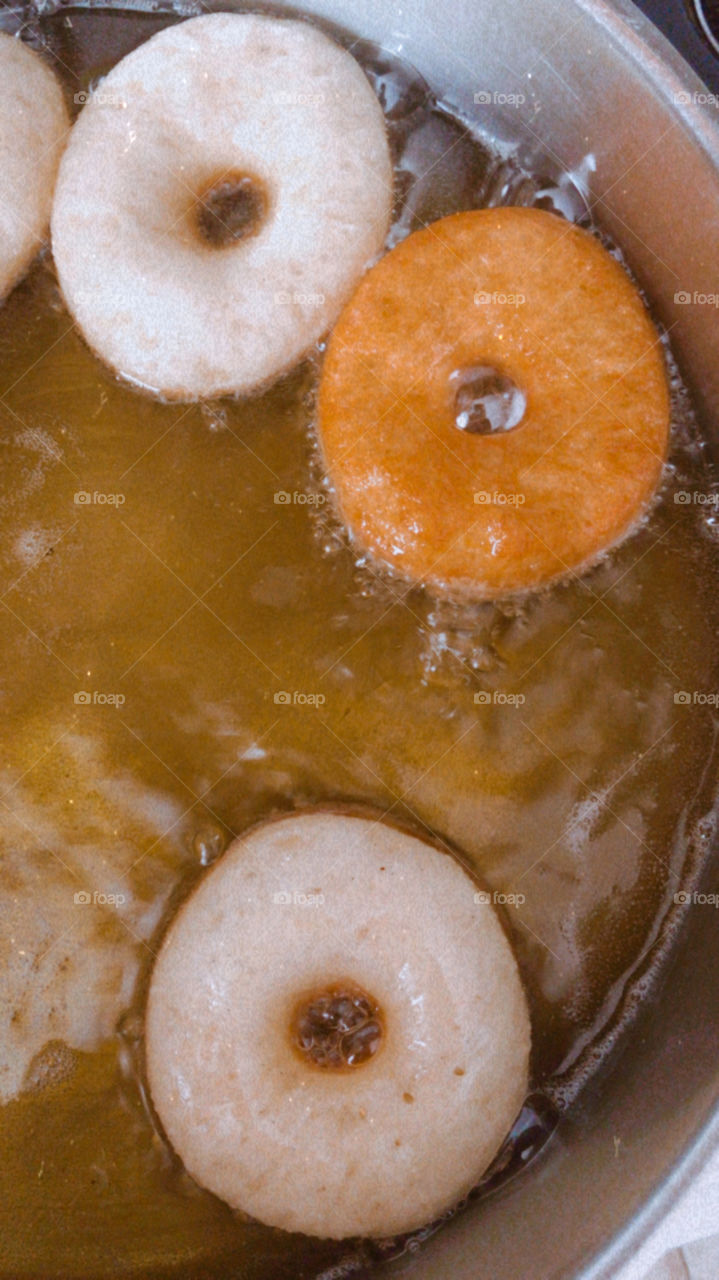Doughnuts frying