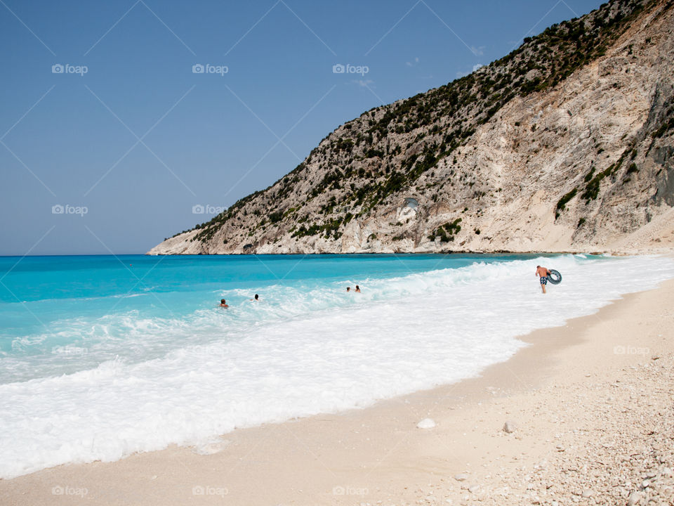 myrthos beach in cefalonia greece