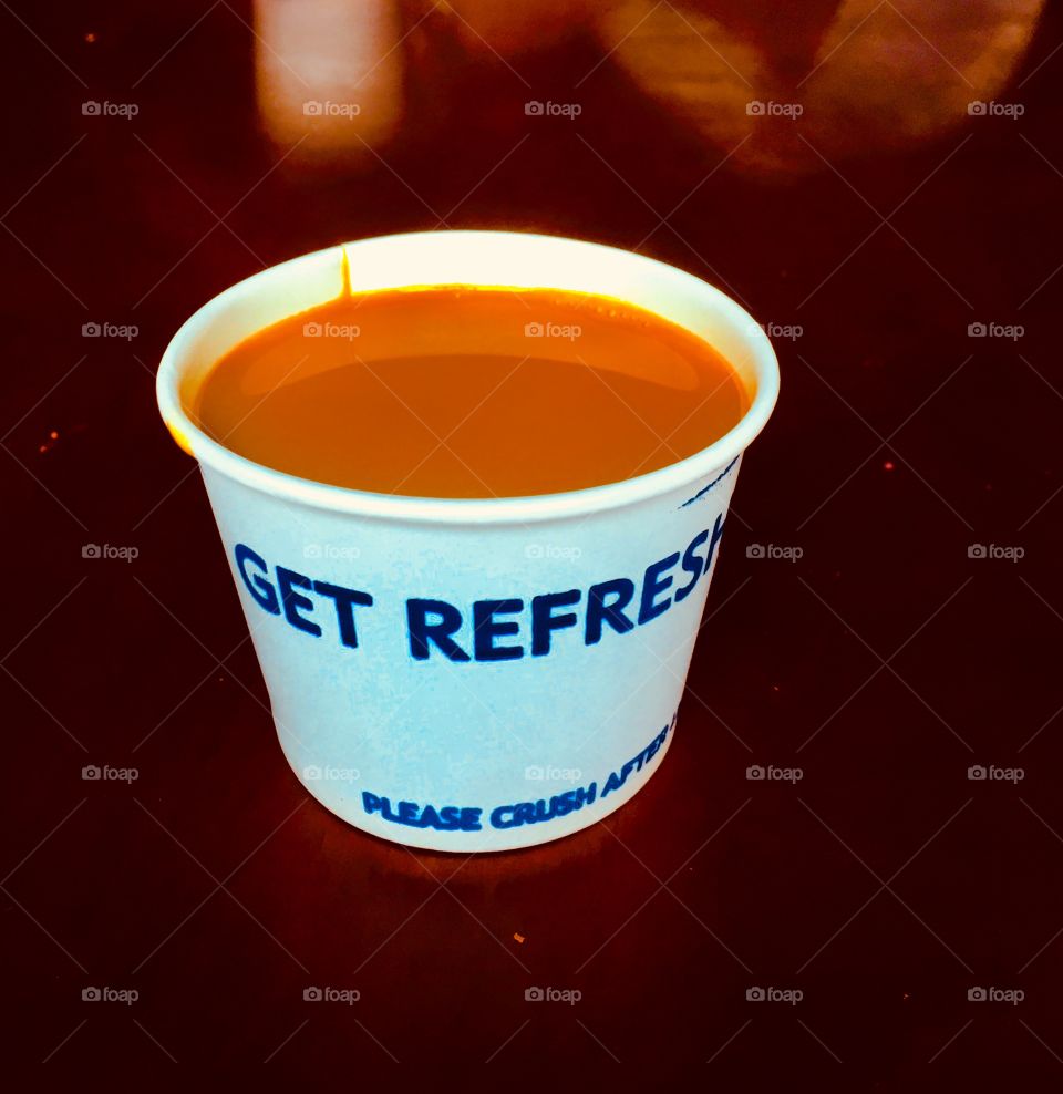 Fresh and hot coffee in paper cup 