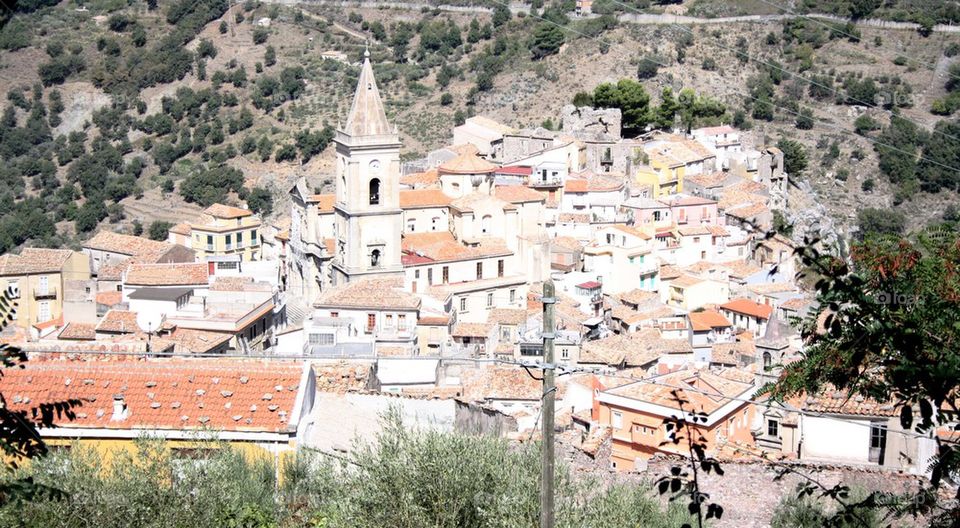 Hilltop town in Sicily 