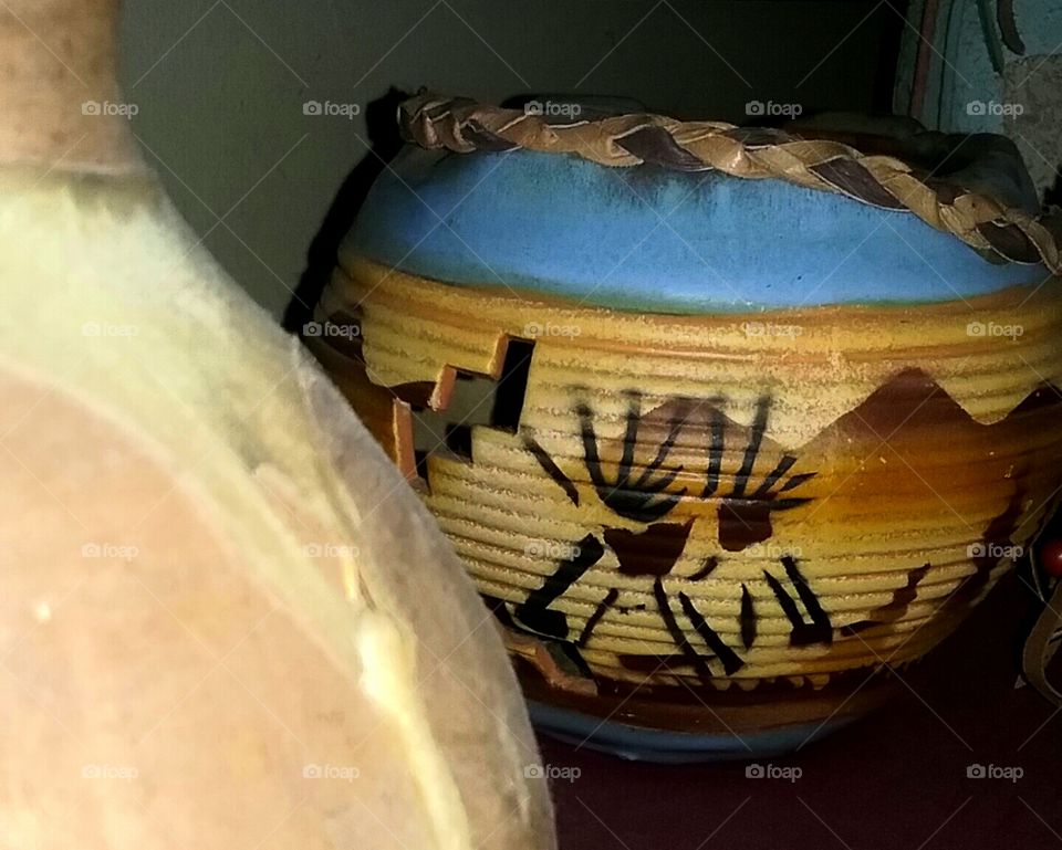 native painted bowl