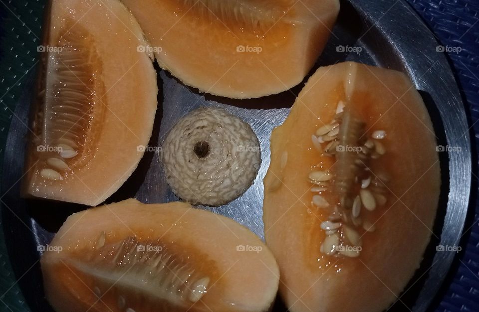 Muskmelon is sweet and delicious, tasty fruit. Muskmelon like watermelon. Circle shape this fruit have very health benefits. This is summer snacks.