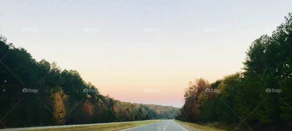 Morning Drive in Autumn.