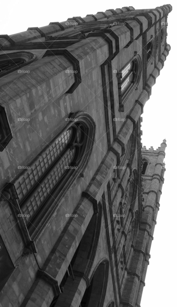 Notre Dame. Sunday afternoon in Montreal,  the midday sun adding fantastic lighting to the stone of Notre Dame cathedral.