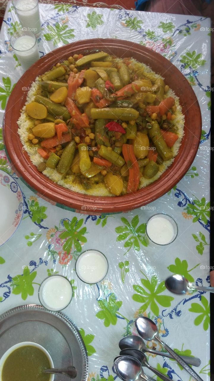 Moroccan Couscous. Famous food in Morocco.