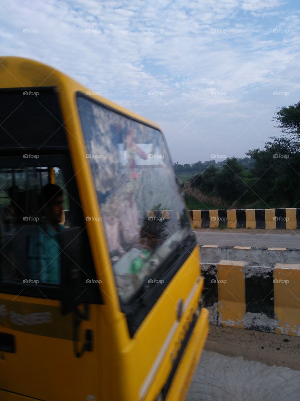 Man driving the school bus