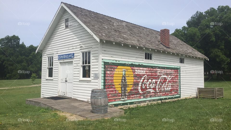 Vintage sign on side of barn