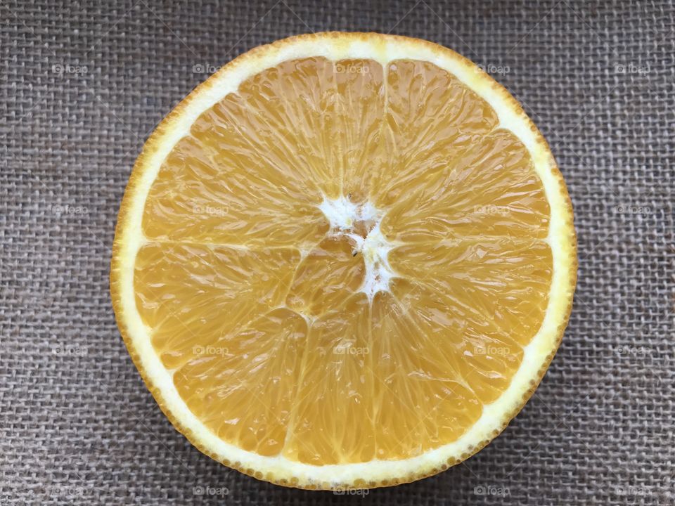 High angle view of orange fruit