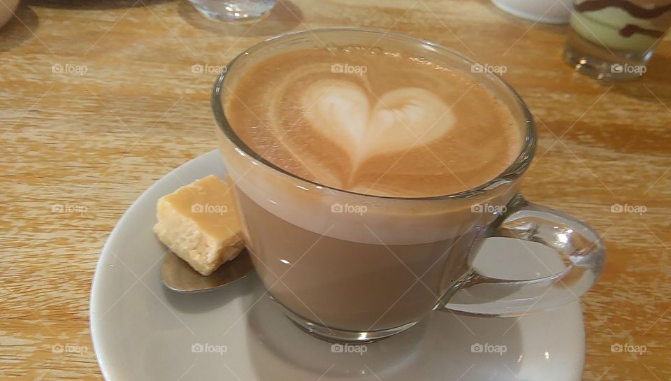 More latte art heart