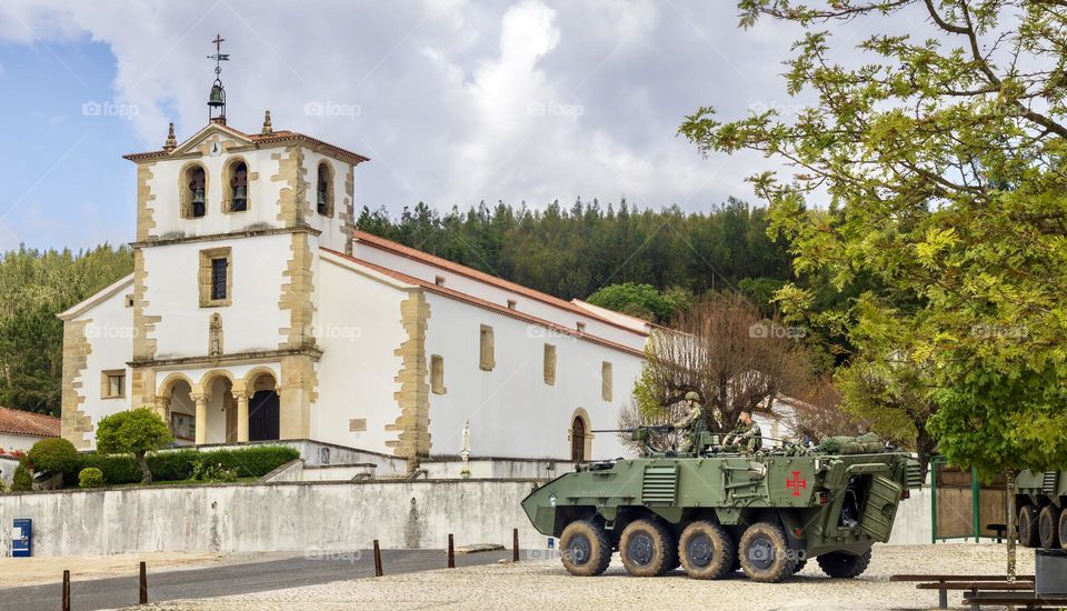 Church and tank