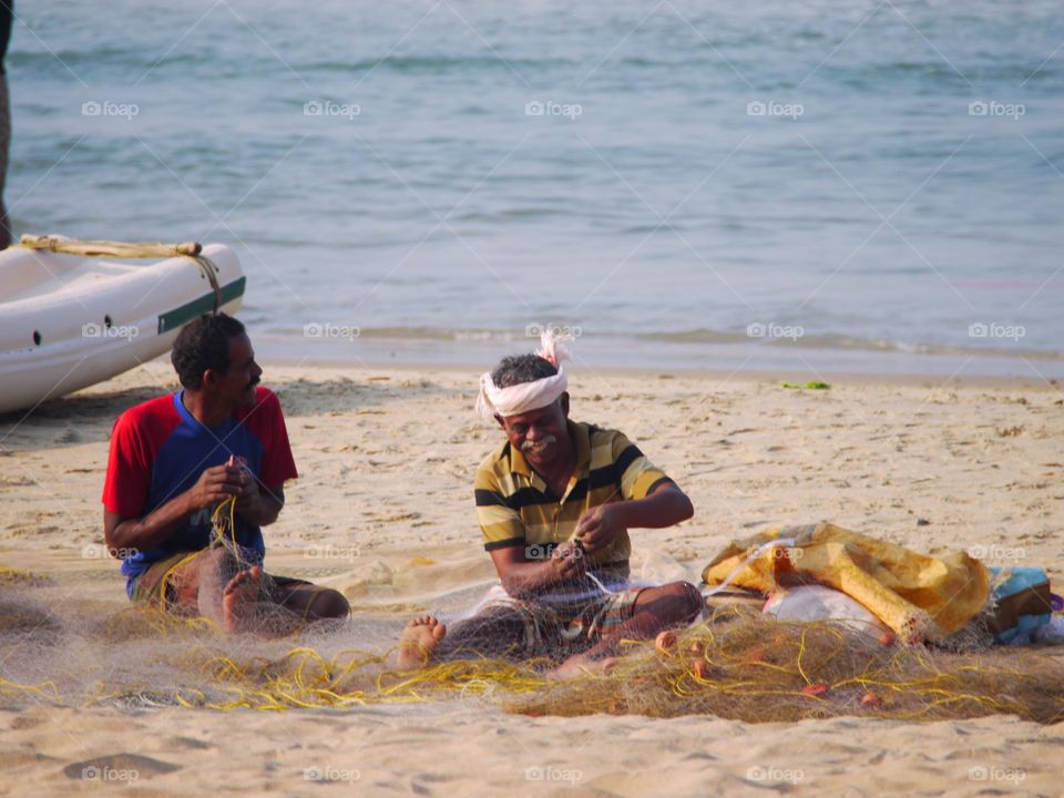 Fishermen smiling 