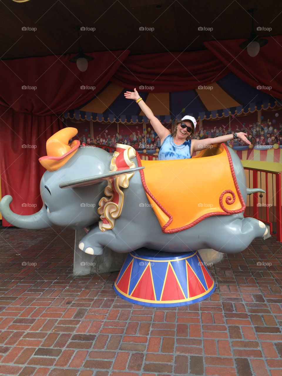 Dumbo express. One of our many trips to Disney. Where else can you feel like a kid again. 